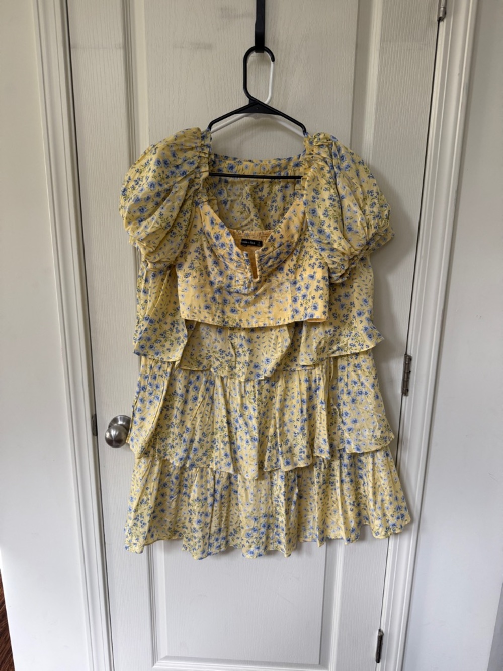 Abercrombie Set Yellow Floral Tiered Ruffle skirt and matching top